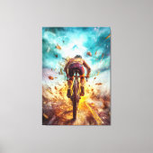 Mountain Biking Legend - Dynamische sportkunst Canvas Afdruk (Voorkant)