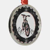 Mountain Biking Metalen Ornament (Rechts)