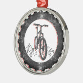 Mountain Biking Metalen Ornament (Links)