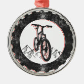 Mountain Biking Metalen Ornament (Voorkant)