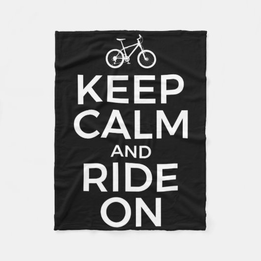 Mountain Biking, Mountain Biker, Keep Calm And Rid Fleece Deken (Voorkant)