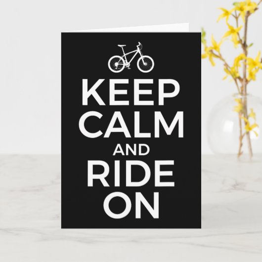 Mountain Biking, Mountain Biker, Keep Calm And Rid Kaart (Gele Bloem)