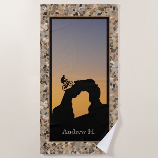 Mountain Biking Pebble Strandlaken (Voorkant)