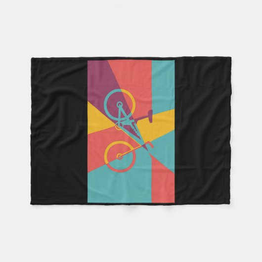 Mountain Biking Pop Art Effect Mtb Fully  Fleece Deken (Voorkant (Horizontaal))