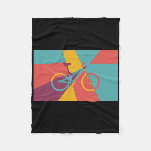 Mountain Biking Pop Art Effect Mtb Fully  Fleece Deken (Voorkant)