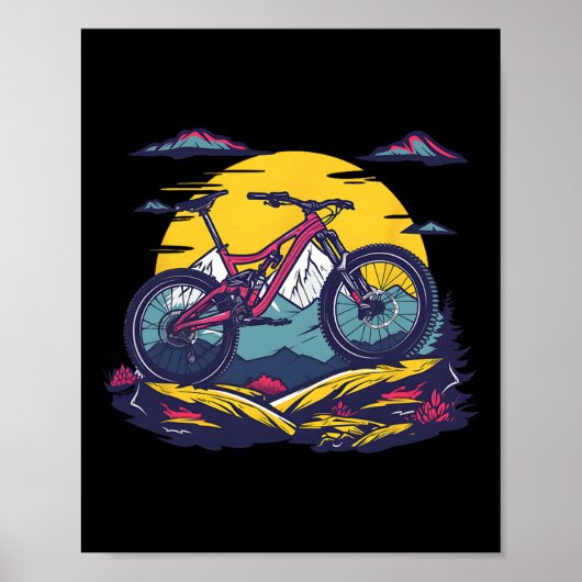 Mountain Biking Portrait  Poster (Voorkant)