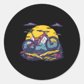 Mountain Biking Portrait Ronde Sticker (Voorkant)