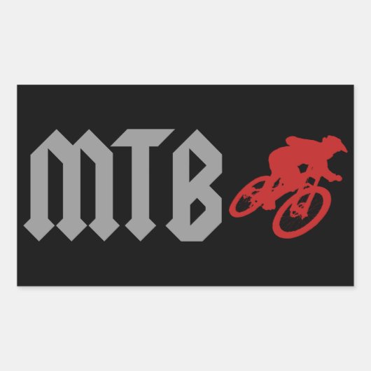 Mountain Biking Rechthoekige Sticker (Voorkant)