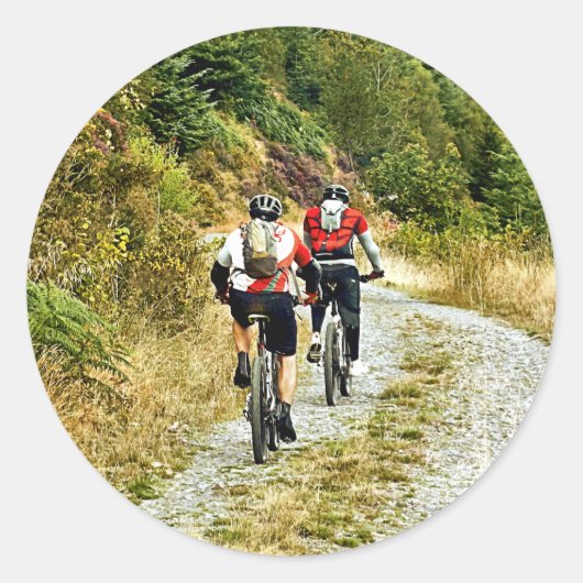 MOUNTAIN BIKING RONDE STICKER (Voorkant)