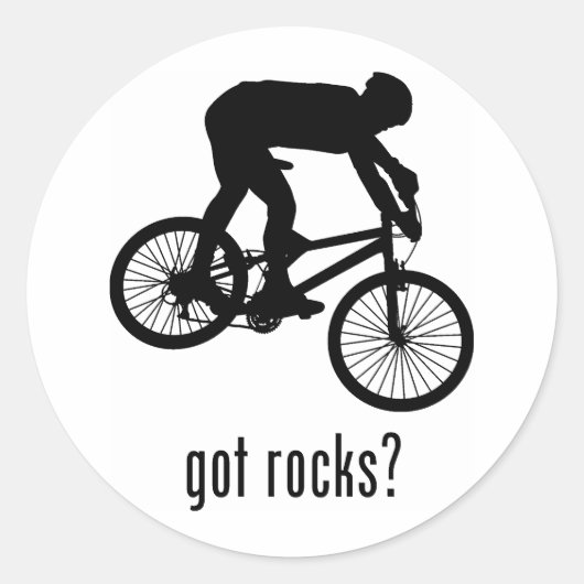 Mountain Biking Ronde Sticker (Voorkant)