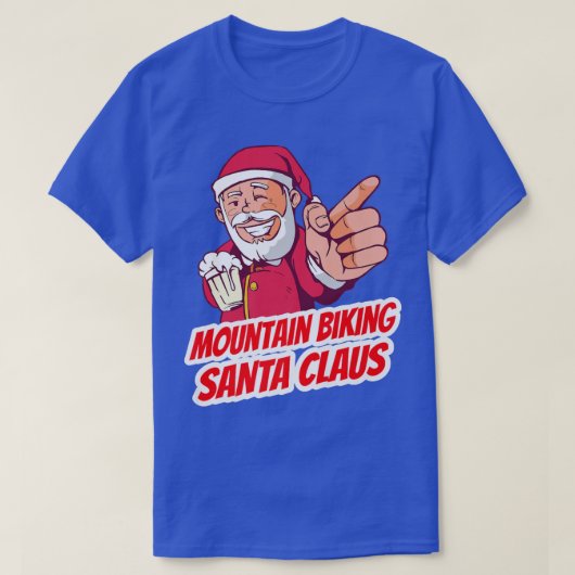 Mountain Biking Santa Claus kerstfeestdag Moun T-shirt (Design voorkant)