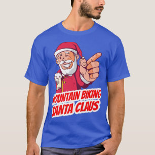 Mountain Biking Santa Claus kerstfeestdag Moun T-shirt