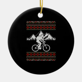 Mountain Biking Ugly kerstSweater Tshirt Keramisch Ornament