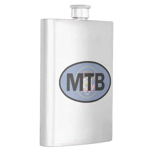 Mountain Biking Utah Flag Flacon (Rechts)