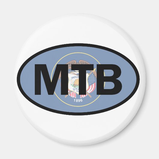 Mountain Biking Utah Flag Magneet (Voorkant)