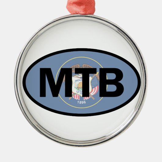 Mountain Biking Utah Flag Metalen Ornament (Voorkant)