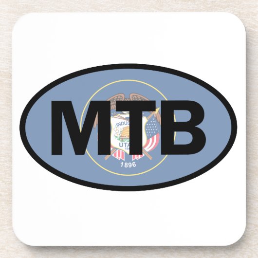 Mountain Biking Utah Flag Onderzetter (Voorkant)