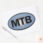 Mountain Biking Utah Flag Ovale Sticker (Envelop)