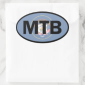 Mountain Biking Utah Flag Ovale Sticker (Tas)