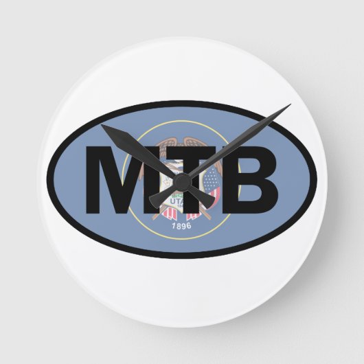 Mountain Biking Utah Flag Ronde Klok (Voorkant)