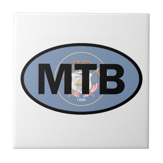 Mountain Biking Utah Flag Tegeltje (Voorkant)