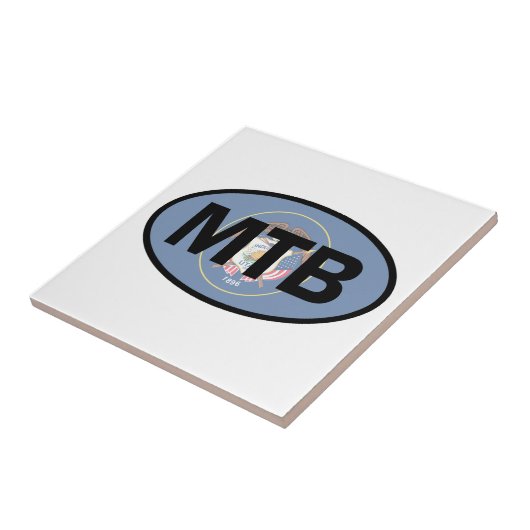 Mountain Biking Utah Flag Tegeltje (Zijkant)