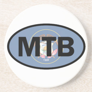 Mountain Biking Utah Flag Zandsteen Onderzetter