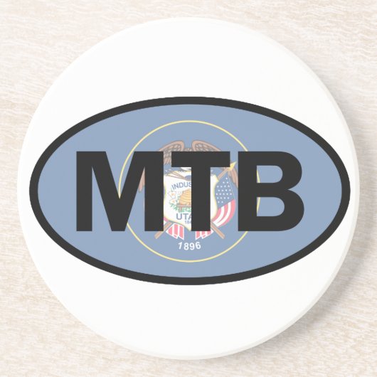 Mountain Biking Utah Flag Zandsteen Onderzetter (Voorkant)