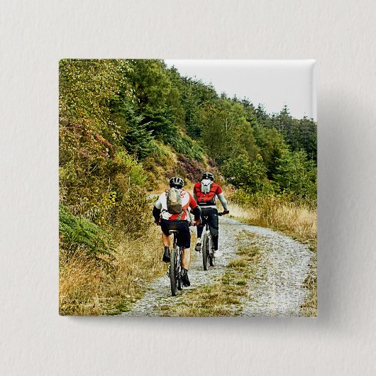 MOUNTAIN BIKING VIERKANTE BUTTON 5,1 CM (Voorkant)