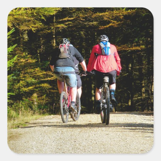 MOUNTAIN BIKING VIERKANTE STICKER (Voorkant)
