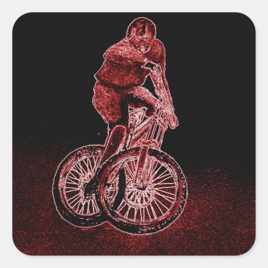 Mountain Biking Vierkante Sticker (Voorkant)