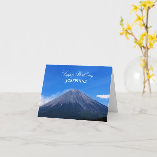 Mountain Birthday Kaart (Gele Bloem)