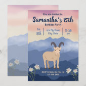 Mountain Birthday Uitnodiging (Voorkant / Achterkant)