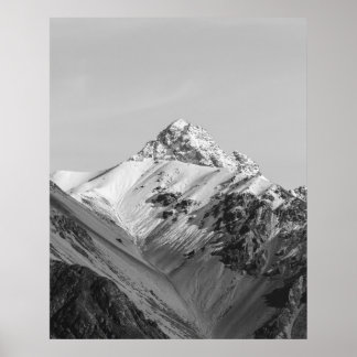 Mountain Black en White Photography Poster