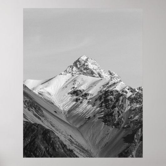 Mountain Black en White Photography Poster (Voorkant)