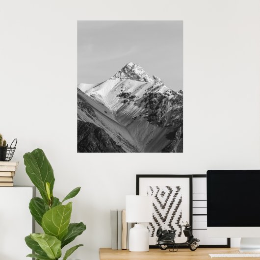 Mountain Black en White Photography Poster (Thuiskantoor)