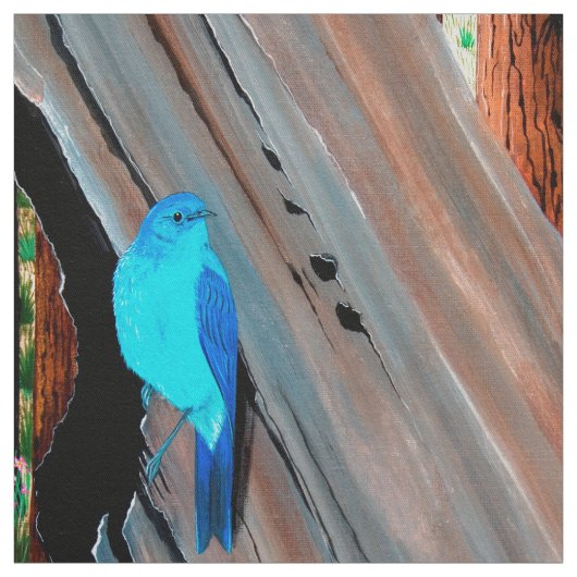 Mountain Blue Bird Stof (Swatch)