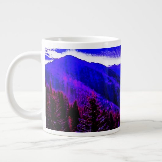 Mountain Blue Majesty Abstracte Coffee Cup Grote Koffiekop (Links)