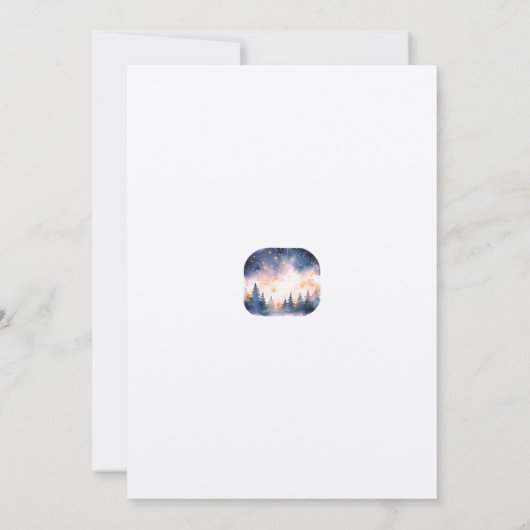 Mountain Blue Pine Fog Stars Bewaar de datum buite Kaart (Achterkant)