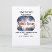 Mountain Blue Pine Fog Stars Bewaar de datum buite Kaart (Staand voorkant)