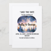 Mountain Blue Pine Fog Stars Bewaar de datum buite Kaart (Voorkant / Achterkant)