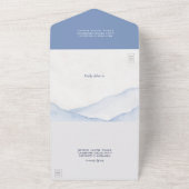 Mountain Blue Woodland Waterverf Trouwmaaltijd All In One Uitnodiging (Buitenkant)