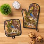 Mountain Bluebird at Arches National Park Ovenwant & Pannenlap Set (Top down)