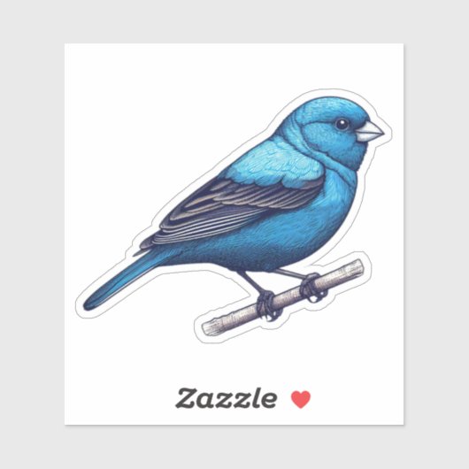 Mountain Bluebird bird Custom-Cut Vinyl Sticker (Vel)