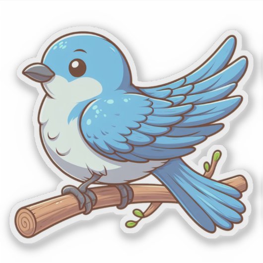 Mountain Bluebird bird Custom-Cut Vinyl Sticker (Voorkant)