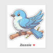 Mountain Bluebird bird Custom-Cut Vinyl Sticker (Vel)