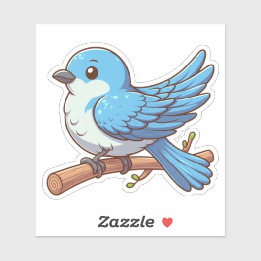 Mountain Bluebird bird Custom-Cut Vinyl Sticker (Vel)