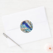 Mountain Bluebird in Kerstsneeuw Ronde Sticker (Envelop)