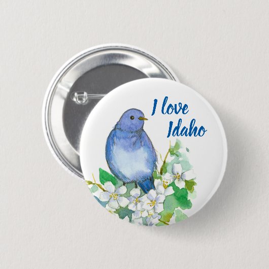 Mountain Bluebird Mock Oranje Personalized Ronde Button 5,7 Cm (Voorkant /achterkant)