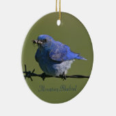Mountain Bluebird Photography Round Keramisch Ornament (Rechts)